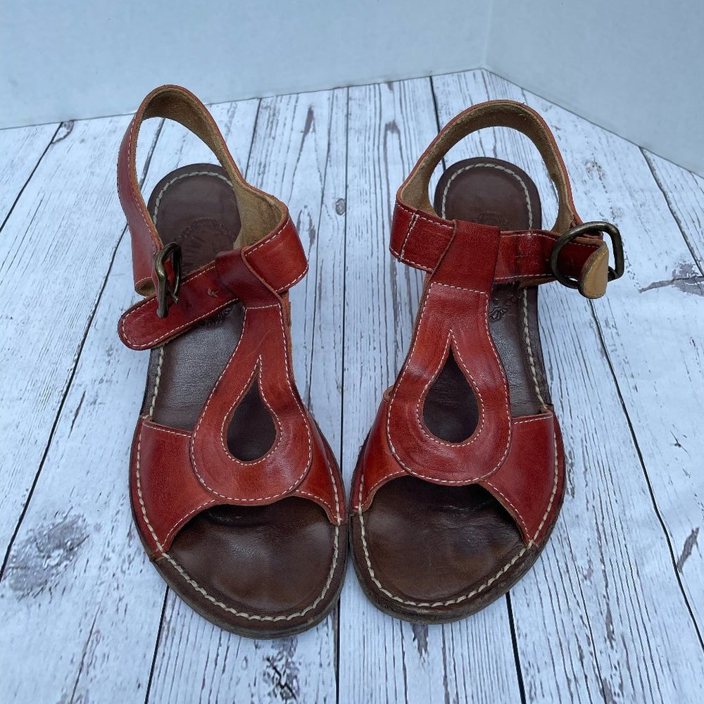 Fiorentini + Baker || red-orange heeled sandals